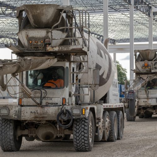 Kuhlman Trucks at a Job Site