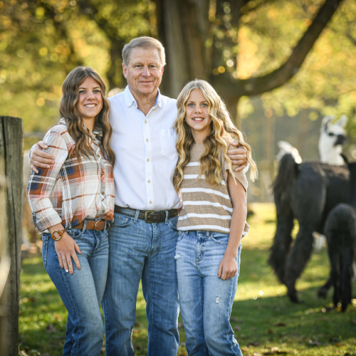Mike Gerken and his granddaughters