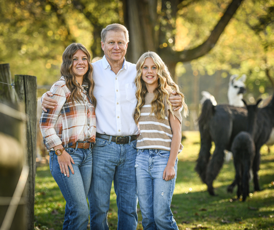 Mike Gerken and his granddaughters