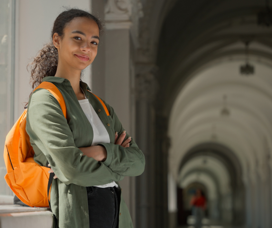College student on campus