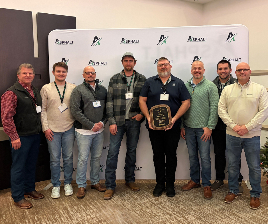 Gerken Paving team accepting Excellence in Asphalt Paving award